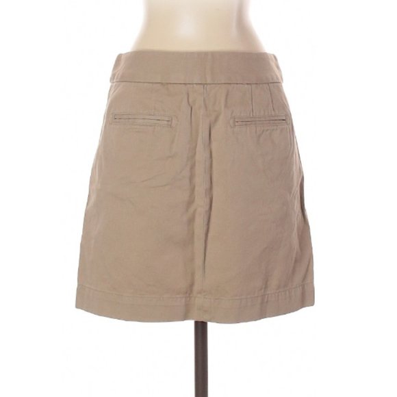 CLEARANCE J Crew Khaki Classic Twill Chino Skirt - Picture 2 of 3